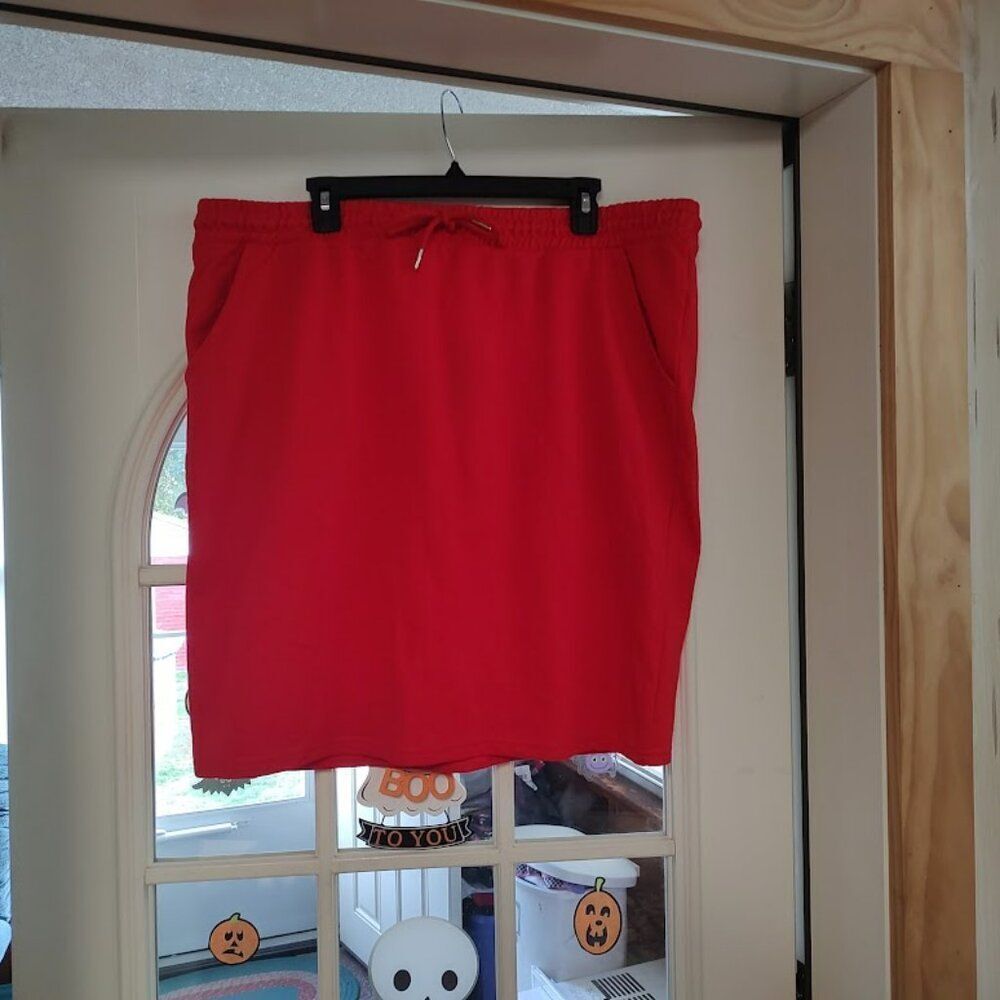 New Esmara Red Pull On Pencil Skirt Size Women's XL 16/18